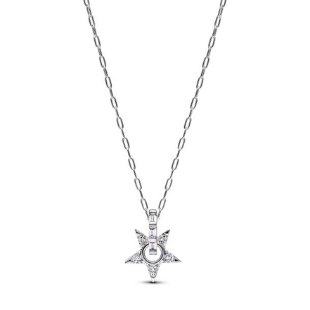 Pandora Moments Sparkling Stella Openwork Star Pendant Necklace 45cm