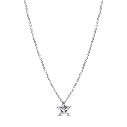 Pandora Moments Sparkling Stella Openwork Star Pendant Necklace 45cm