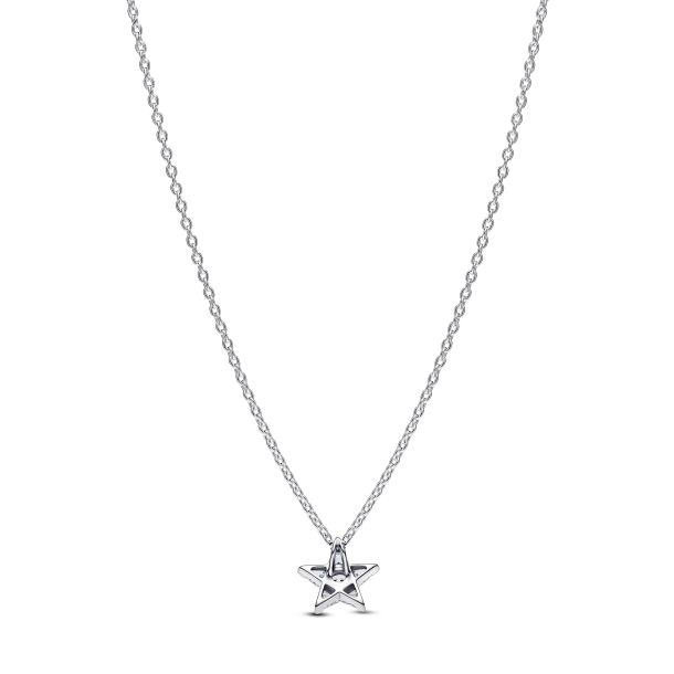 Pandora Moments Sparkling Stella Openwork Star Pendant Necklace 45cm