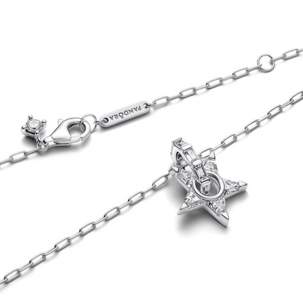 Pandora Moments Sparkling Stella Openwork Star Pendant Necklace 45cm