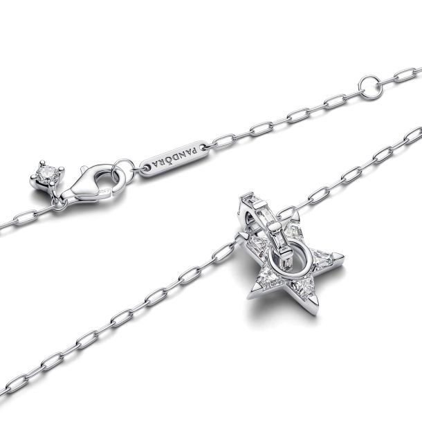 Pandora Moments Sparkling Stella Openwork Star Pendant Necklace 45cm