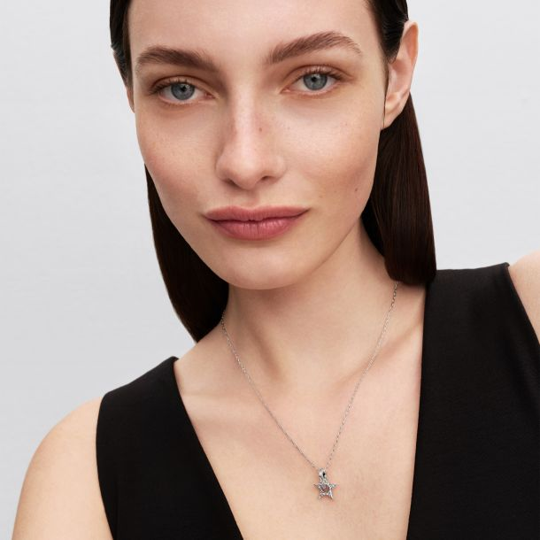 Pandora Moments Sparkling Stella Openwork Star Pendant Necklace 45cm