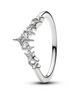Pandora Timeless Platinum-Plated Sparkling Tiara Stars Ring Size 7