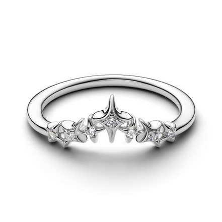 Pandora Timeless Platinum-Plated Sparkling Tiara Stars Ring Size 7