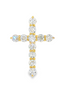 14K Yellow Gold .79 CTW Diamond Cross Pendant Necklace