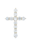 14 Karat White Gold 1.0CTW Diamond Cross Pendant Necklace