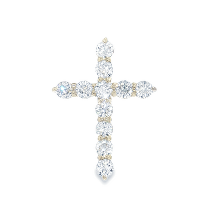 14 Karat White Gold 1.0CTW Diamond Cross Pendant Necklace