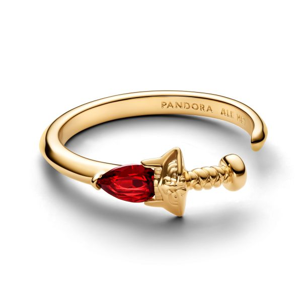 Pandora X Disney 14K Gold-Plated Mulan Sword Open Ring Size 6