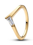 Pandora Timeless 14K Gold-Plated Tiara Baguette Ring Size 9