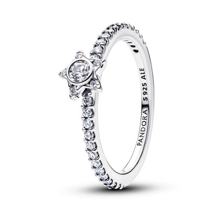 Pandora Timeless Sparkling Stella Pave' Star Ring Size 9