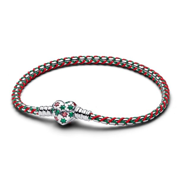 Pandora Moments Peppermint Cord Box Chain Bracelet Size 18