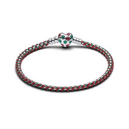 Pandora Moments Peppermint Cord Box Chain Bracelet Size 18