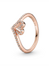 Pandora Timeless Sparkling Wishbone Heart Ring Size 6
