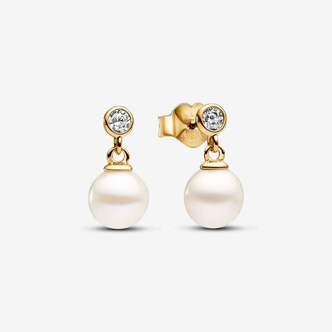 Pandora Essence Treated Freshwater Cultured Pearl & Stone Drop Earrings