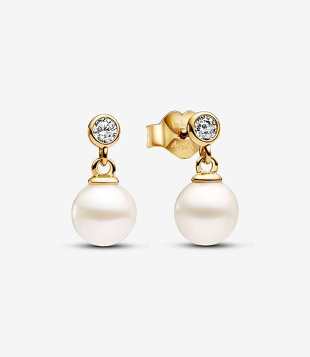 Pandora Essence Treated Freshwater Cultured Pearl & Stone Drop Earrings