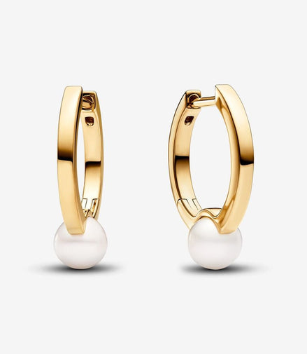 Pandora Timeless Treated Freshwater Cultured Pearl Hoop Earrings