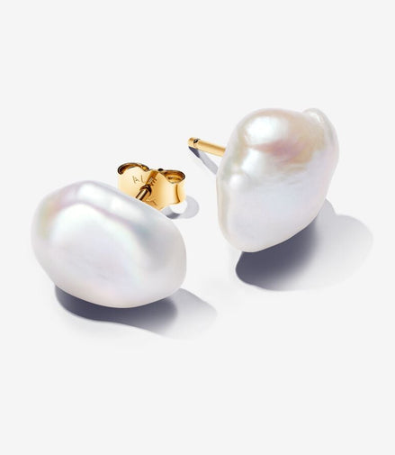 Pandora Essence Baroque Treated Freshwater Cultured Pearl Stud Earrings