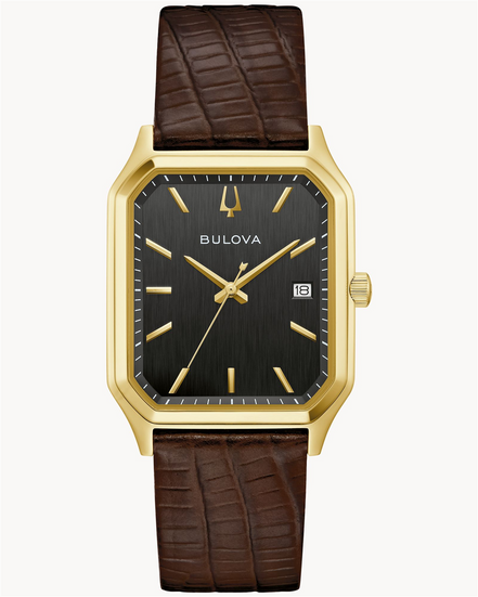 Bulova Tony Bennett “We Are All Here” Black Dial Brown Leather Strap Watch