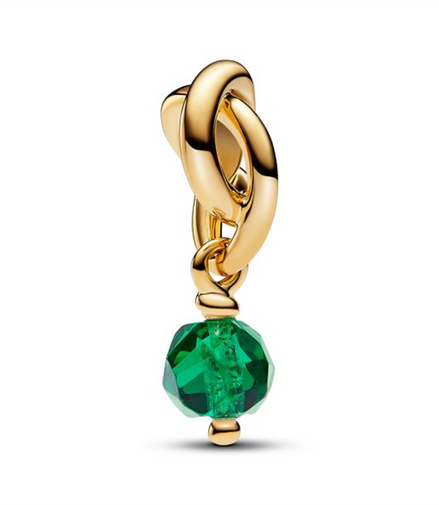 Pandora Moments May Faceted Green Eternity Circle Dangle Charm