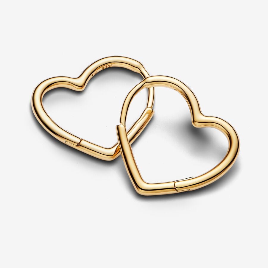 Pandora Moments 14K Gold-Plated Asymmetrical Heart Hoop Earrings