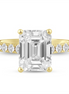 14k Yellow Gold 4.5 CTW Emerald Cut Lab Grown Diamond Semi-Mount Ring