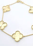 14K Yellow Gold Stationary Clover Fashion Bracelet
