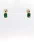 14K Yellow Gold And Emerald Bezel Set Drop Earrings
