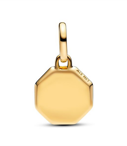 Pandora ME/Moments Blue Engravable Gold-Plated Mini Medallion Charm