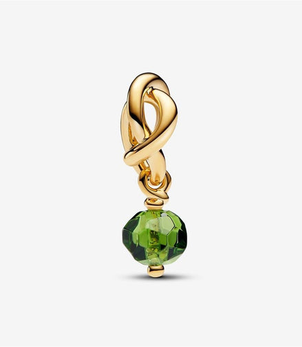 Pandora Moments August Birthstone Faceted Spring Green Eternity Circle Dangle Charm