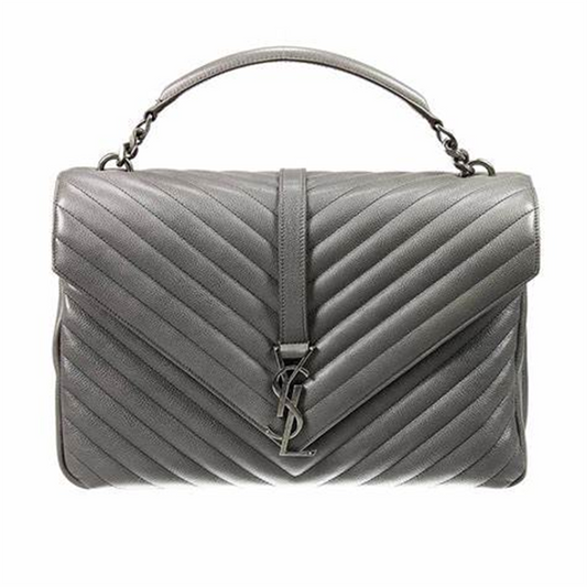 Gently Loved Saint Laurent Grey College Small Top Handle Crossbody Bag