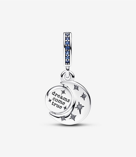 Pandora Moments Sparkling Moon Spinning Dangle Charm