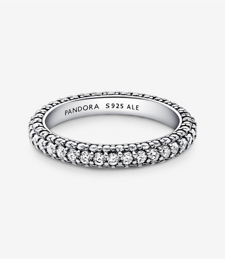 Pandora Timeless Pave'  Single Row Ring Size 6