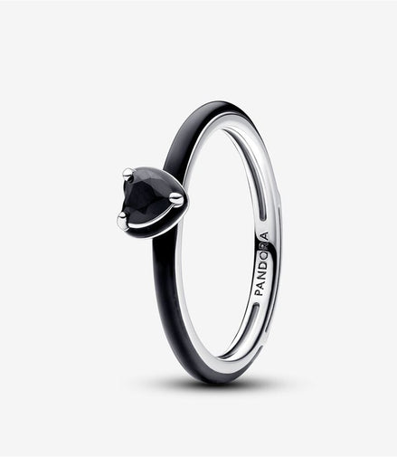 Pandora ME Black Chakra Heart Ring Size 7.5