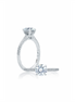 A.JAFFE 14K White Gold Four Prong Diamond Engagement Ring