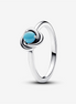 Pandora Moments December Turquoise Blue Eternity Circle Ring Size 6