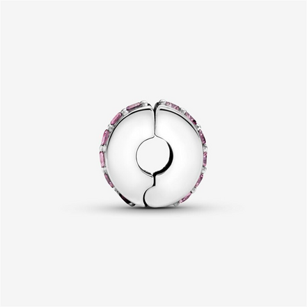 Pandora Moments Pink Sparkling Row Clip Charm