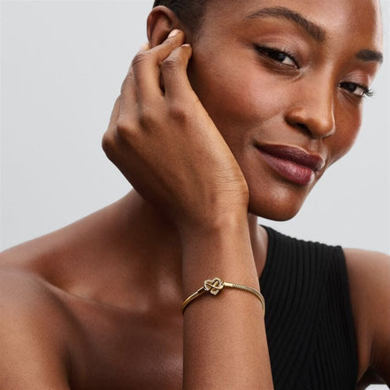 Pandora Moments Sparkling Infinity Heart Clasp Snake Chain Bracelet Size 20