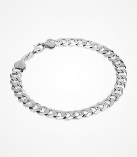 Desmos Men's Sterling Silver Grumetta Flat Bracelet 8'