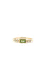 14K Yellow Gold Diamond And Peridot East/West Fashion Ring