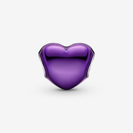 Pandora Moments Metallic Purple Heart Charm