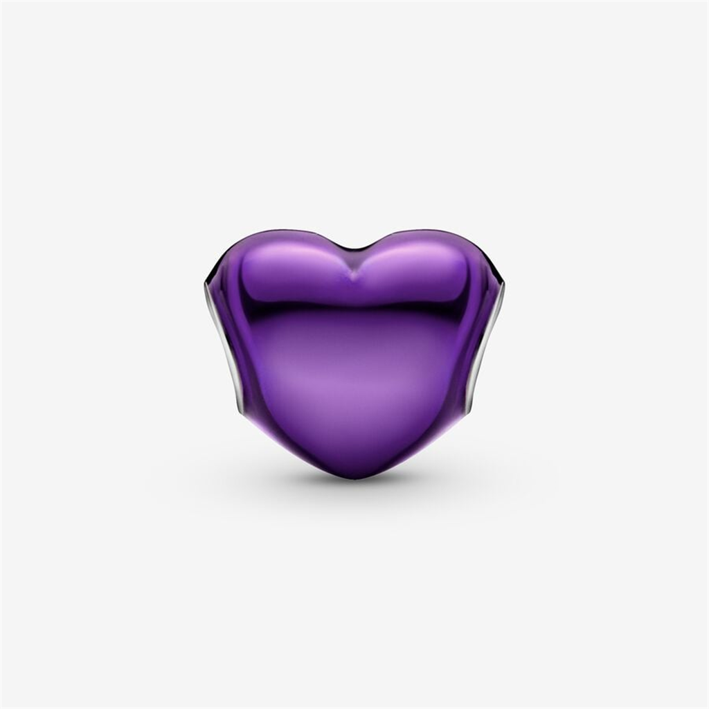 Pandora Moments Metallic Purple Heart Charm