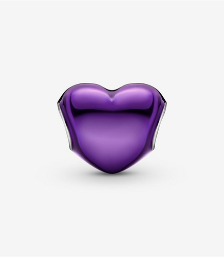 Pandora Moments Metallic Purple Heart Charm