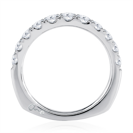 A.JAFFE 14K White Gold Diamond Wedding Band