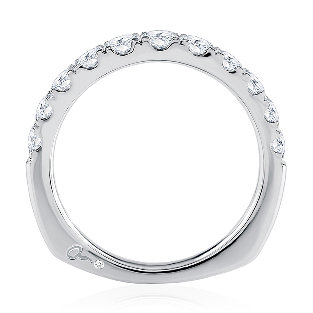 A.JAFFE 14K White Gold Diamond Wedding Band