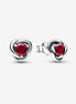 Pandora Moments July True Red Eternity Circle Stud Earrings