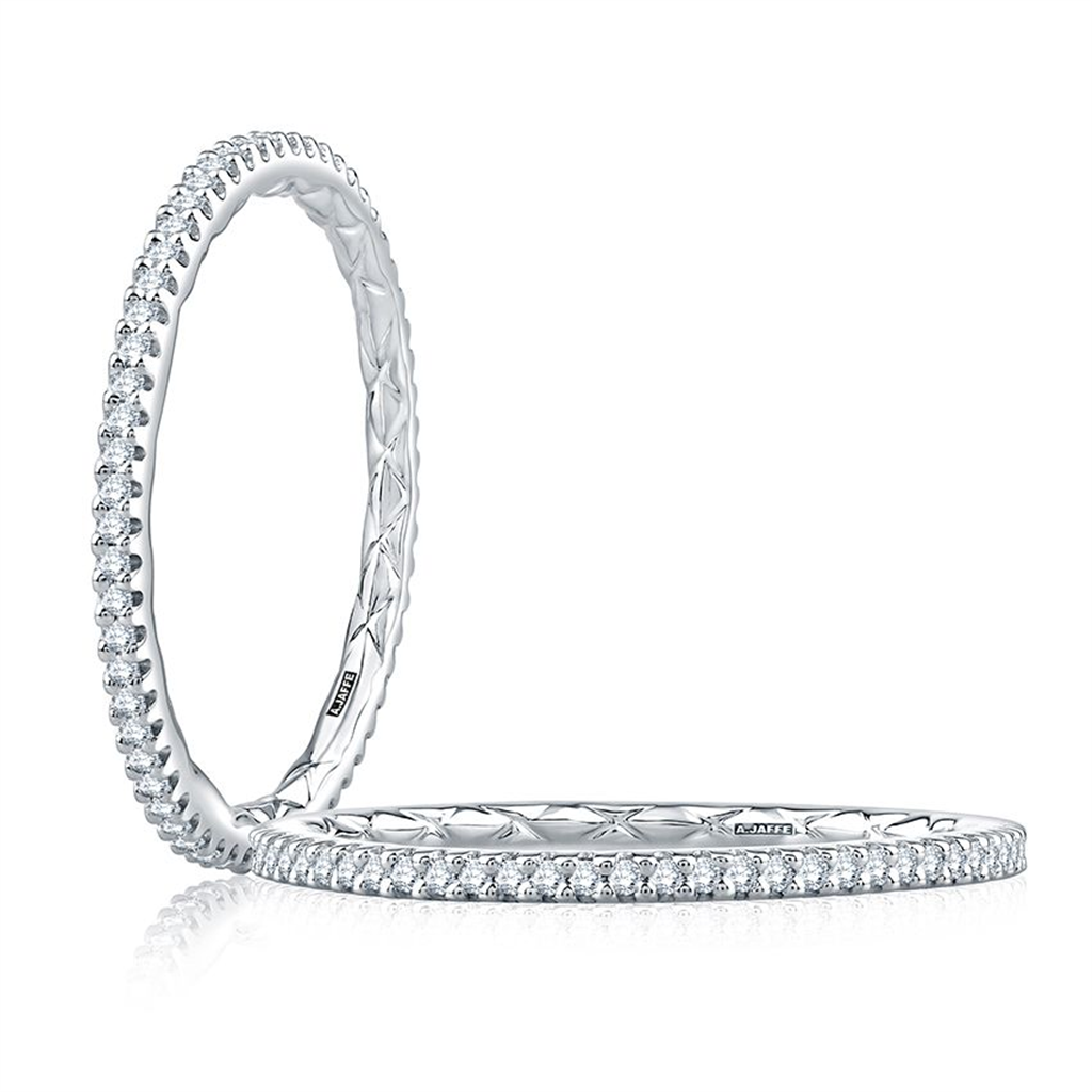 A.JAFFE 14K White Gold Wedding Band