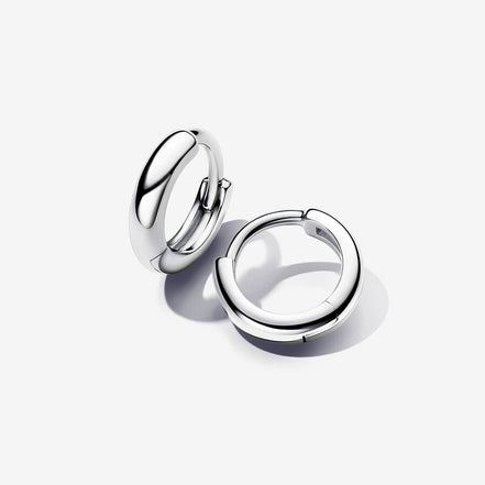 Pandora Essence Silver Round Huggie Hoop Earrings