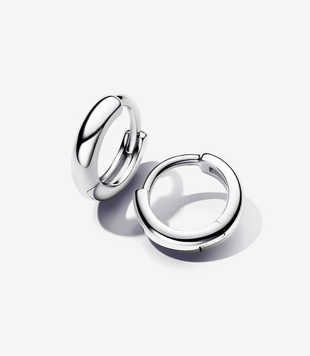 Pandora Essence Silver Round Huggie Hoop Earrings