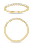 14K Yellow Gold 0.14 CTW Diamond Bar Set Half Eternity Band
