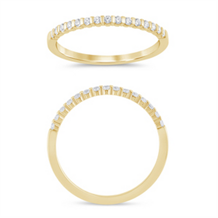 14K Yellow Gold 0.14 CTW Diamond Bar Set Half Eternity Band
